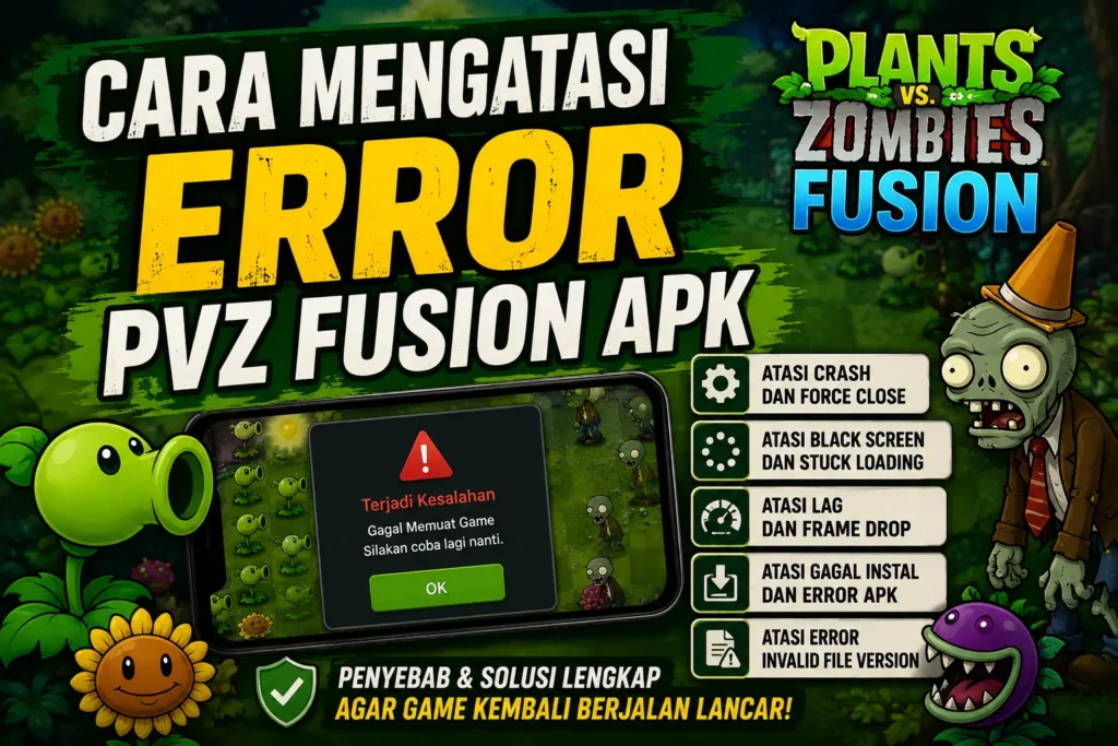 Cara Mengatasi Error PVZ Fusion APK: Solusi Crash, Lag, Black Screen & Gagal Instal Cara Mengatasi Error PVZ Fusion APK